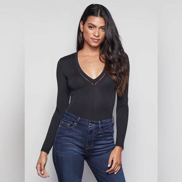 Good American Down Low V-Neck Bodysuit Size 1 - Picture 2 of 7